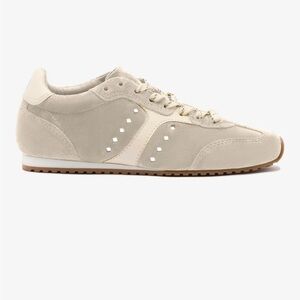 Larroude Beige Suede Sneakers
